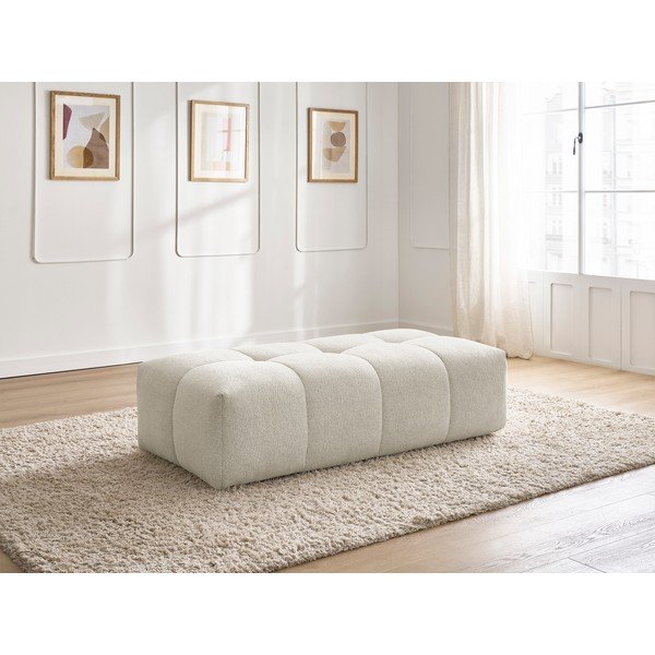 Poggiapiedi bianco con rivestimento in ciniglia Everest – Bobochic Paris-image-1