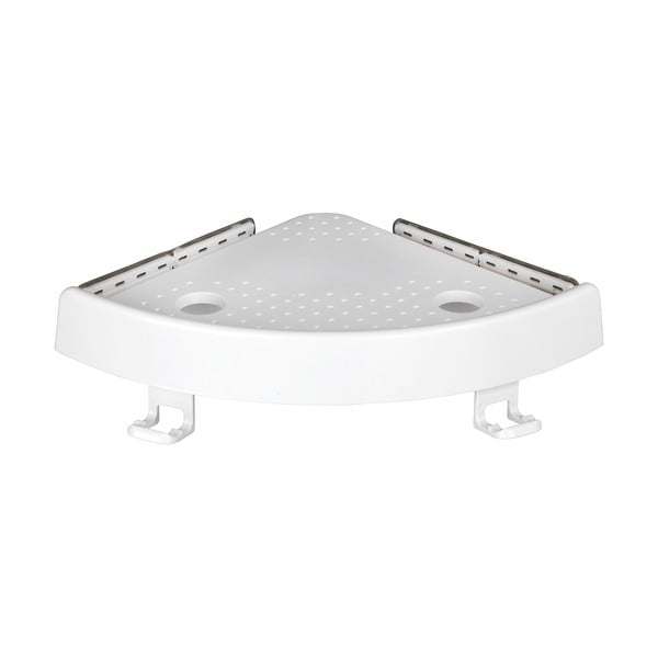Mensola angolare bianca autoportante in plastica per il bagno Quick-Fit - Allstar-image-2