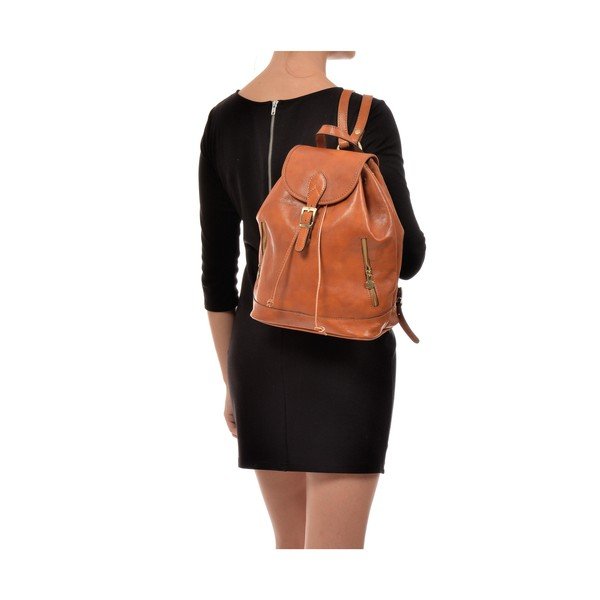 Zaino in pelle marrone cognac Cindy - Sofia Cardoni-image-4