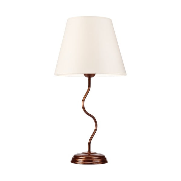 Lampada da tavolo marrone scuro con paralume in tessuto, altezza 52 cm Fabrizio - LAMKUR