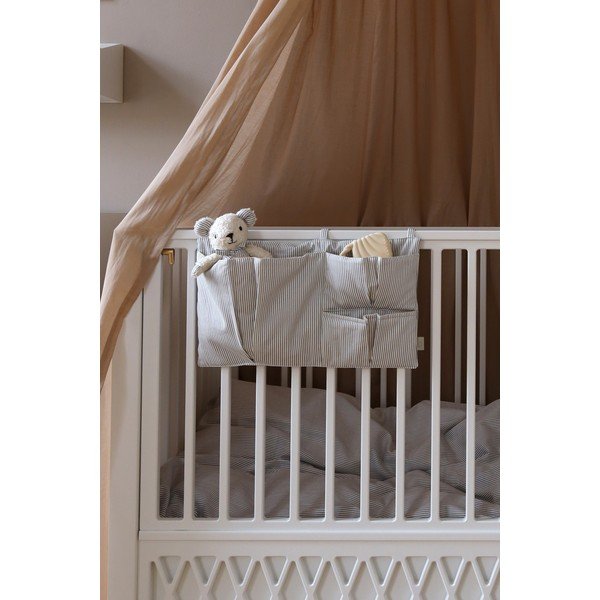 Tasca per culla azzurra in cotone organico 42 cm Classic Stripes Blue – Cam Cam Copenhagen-image-1