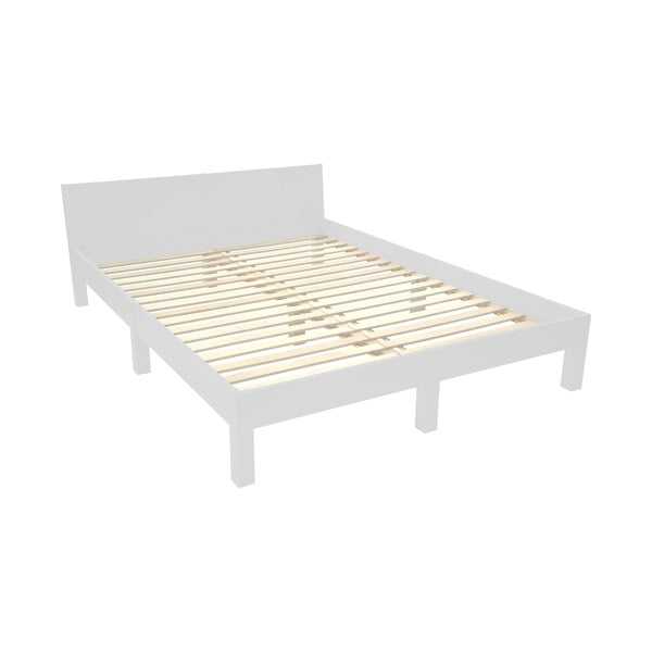 Letto matrimoniale in legno di faggio grigio chiaro con griglia 160x200 cm Dabi - Ragaba