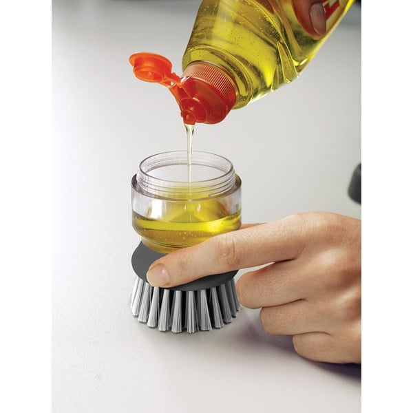 Spazzola grigia con dispenser e supporto Palm Scrub - Joseph Joseph-image-4