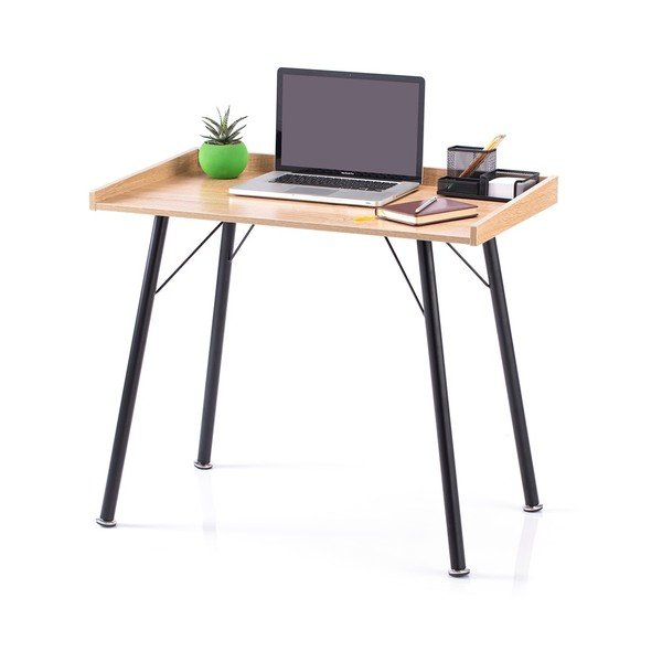 Tavolo da lavoro con piano in rovere 50x90 cm Fey - Homede-image-3