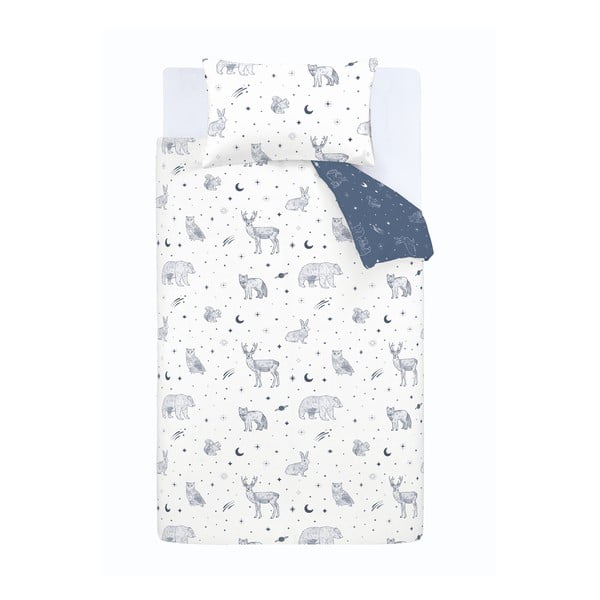 Biancheria da letto singola per bambini in flanella 135x200 cm Starlight Animals - Bianca