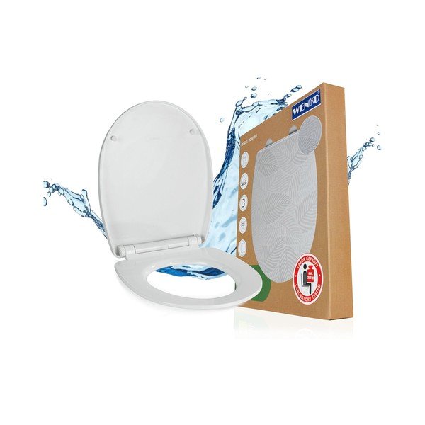 Sedile WC con chiusura Easy-Close (automatica) 36,5 x 45 cm Roanne – Wenko