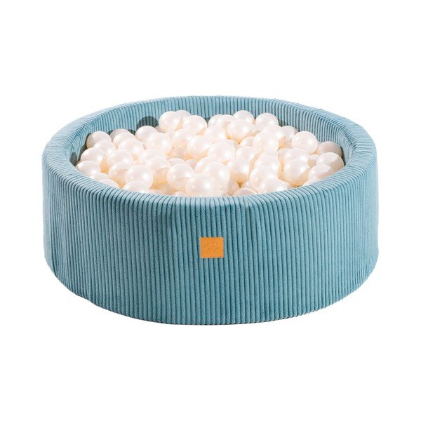 Piscina di palline turchese in velluto a coste ø 90x30 cm Montessori – Meowbaby