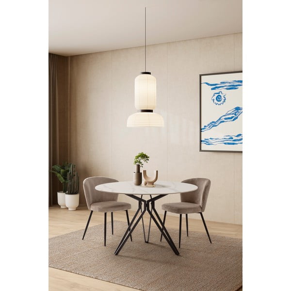 Set di 4 sedie da pranzo in velluto a coste beige Megan - Marckeric-image-1