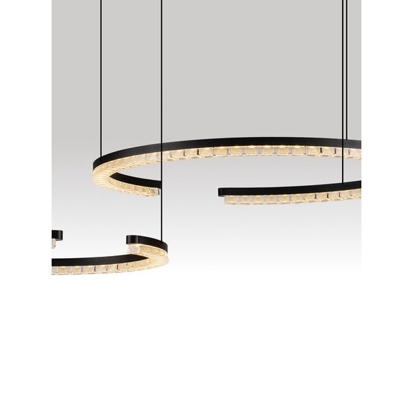 Lampadario LED nero opaco in alluminio con intensità regolabile Greamy – Nova Luce-image-2
