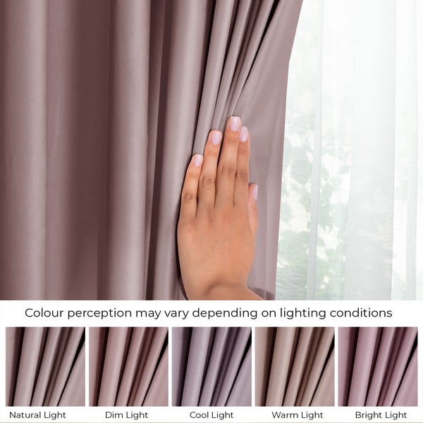 Tenda parzialmente oscurante marrone chiaro in velluto 140x270 cm Eyelets – Restilo-image-4