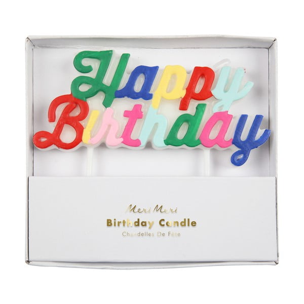 Candela per torta Multicolor Happy Birthday - Meri Meri