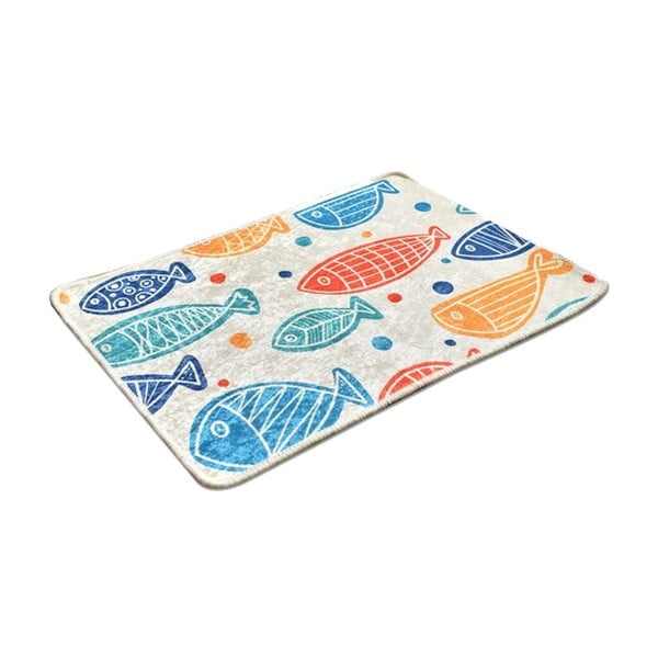 Tappeto da bagno con motivo di pesci colorati Colour Fish, 60 x 40 cm - Foutastic