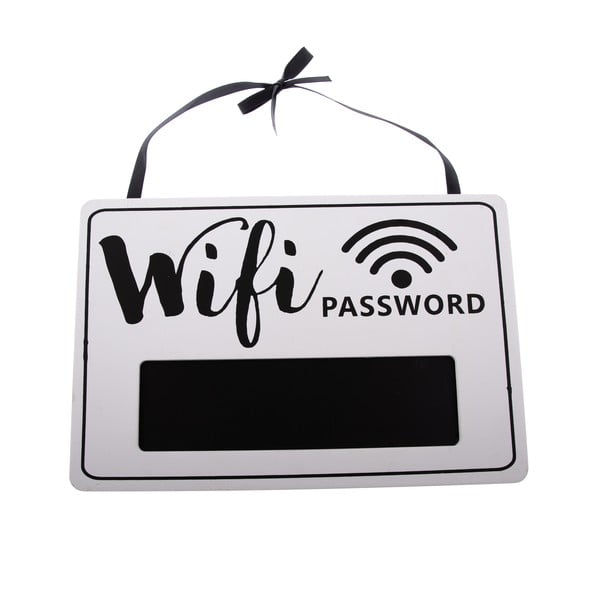 Cartello in legno bianco con vernice lavagna, 30 x 20 cm Wifi Password - Dakls