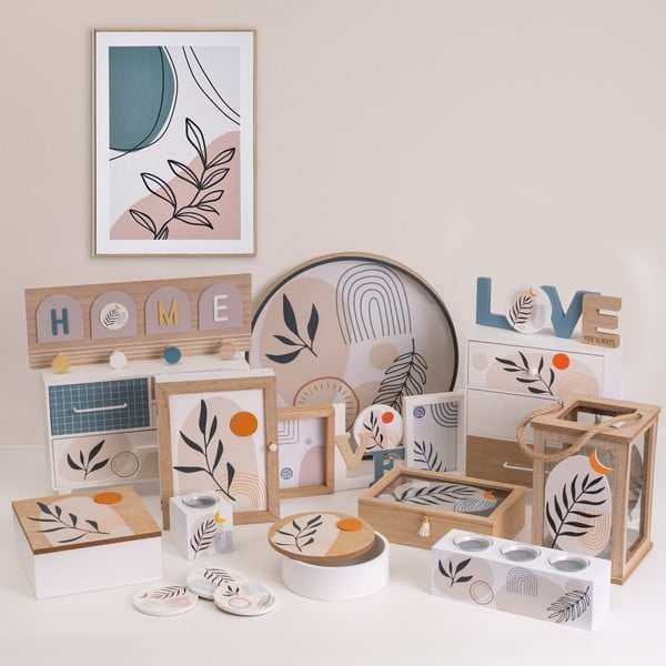 Scatole in set con coperchio/decorative 2 pz ø 20x8,5 cm – Casa Selección-image-1