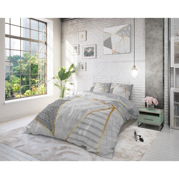 Biancheria da letto matrimoniale in cotone Graphic, 200 x 200/220 cm - Pure Cotton-image-3