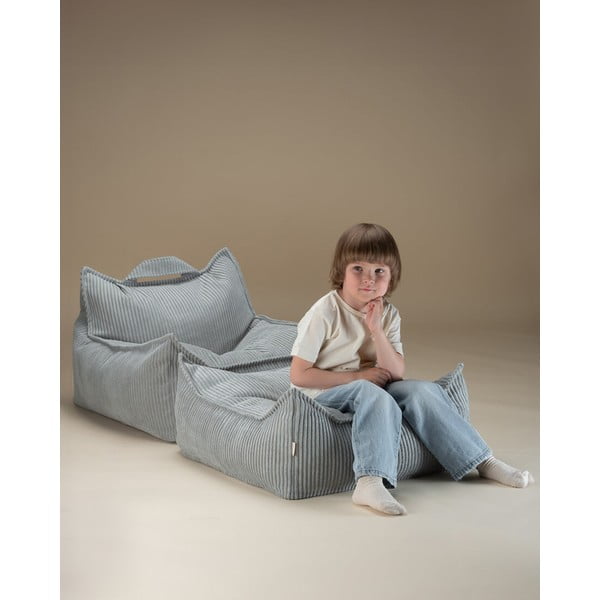 Pouf a sacco per bambini color menta con rivestimento in velluto a coste Chair – Wigiwama-image-2
