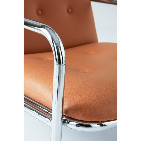 Poltrona marrone cognac con rivestimento in finta pelle Almelo – Jotex-image-4