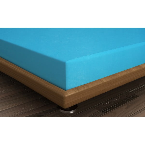 Lenzuolo blu in cotone elasticizzato 160x200 cm - Mijolnir-image-1