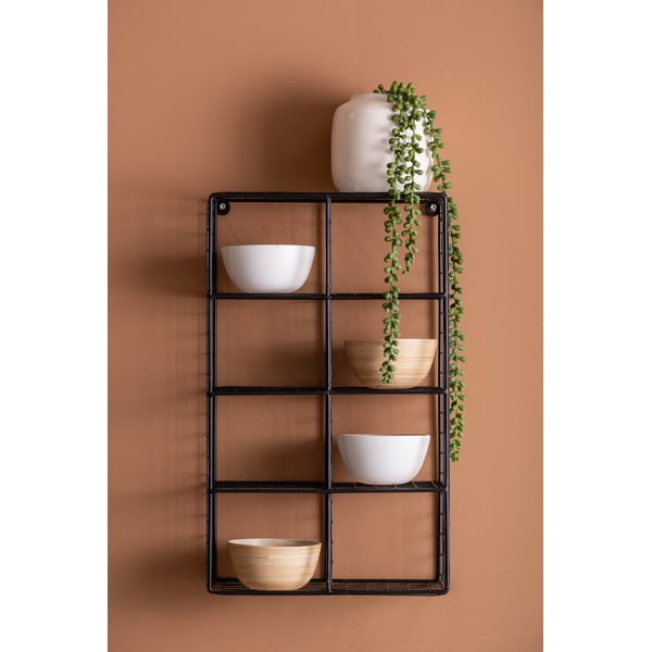 Mensola nera in acciaio con ripiani multipli 30 cm Reja – PT LIVING-image-1