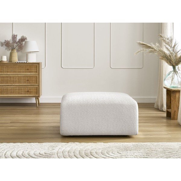 Poggiapiedi bianco con rivestimento in bouclé Tina – Bobochic Paris-image-4