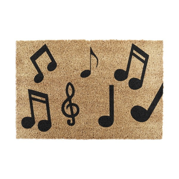 Stuoia di cocco naturale, 40 x 60 cm Music Notes - Artsy Doormats