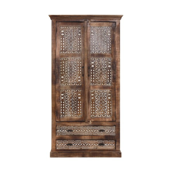 Armadio marrone in legno di mango 190x45 cm Maneesh - Støraa