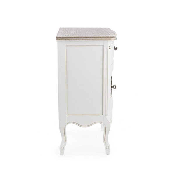 Comodino bianco in legno di paulownia massiccio Justine – Bizzotto-image-2