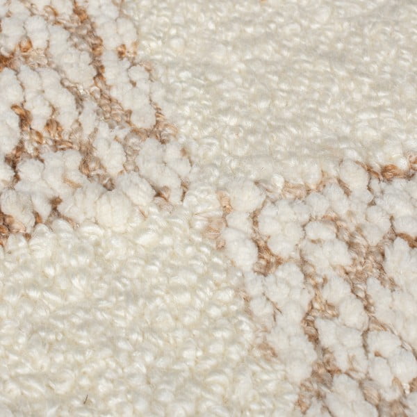 Tappeto color crema/di colore naturale in misto lana tessuto a mano 160x230 cm Eric Checkboard – Flair Rugs-image-3