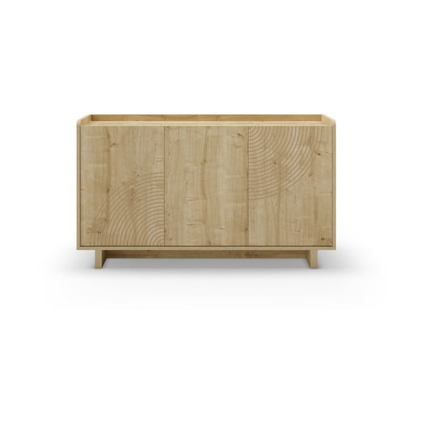 Cassettiera di colore naturale con effetto rovere 140x80x40 cm Daira – Marckeric