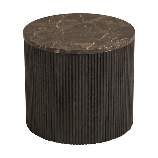 Tavolino rotondo con piano effetto marmo ø 45 cm Rota – House Nordic