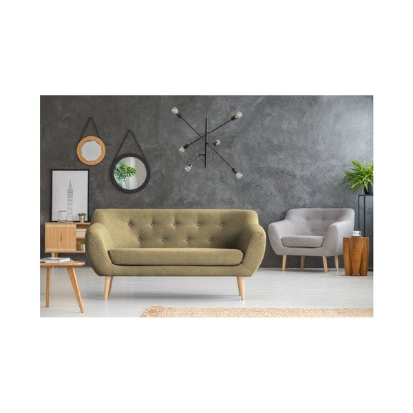 Divano a due posti marrone con gambe chiare Sicile - Mazzini Sofas-image-4