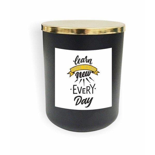 Černá svíčka North Carolina Scandinavian Home Decors Motto Glass Candle V10