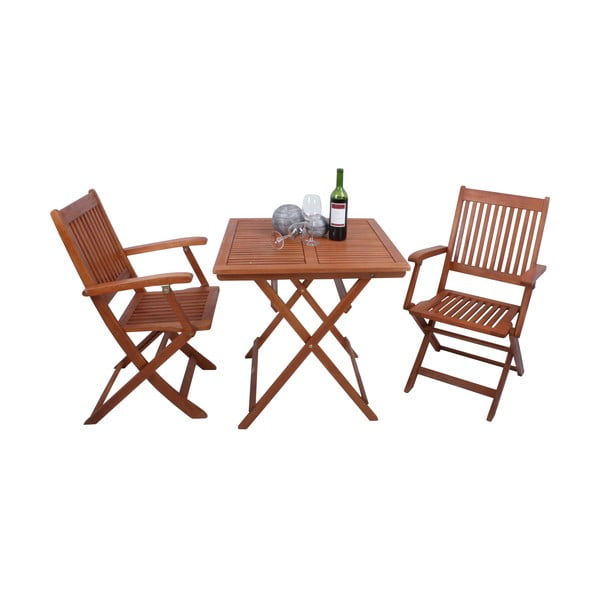 Set da pranzo da giardino in colore naturale per 2 persone Seattle - Garden Pleasure-image-1