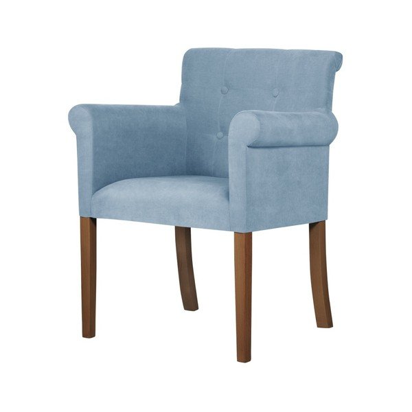 Sedia azzurra con gambe in legno di faggio marrone scuro Flacon - Ted Lapidus Maison