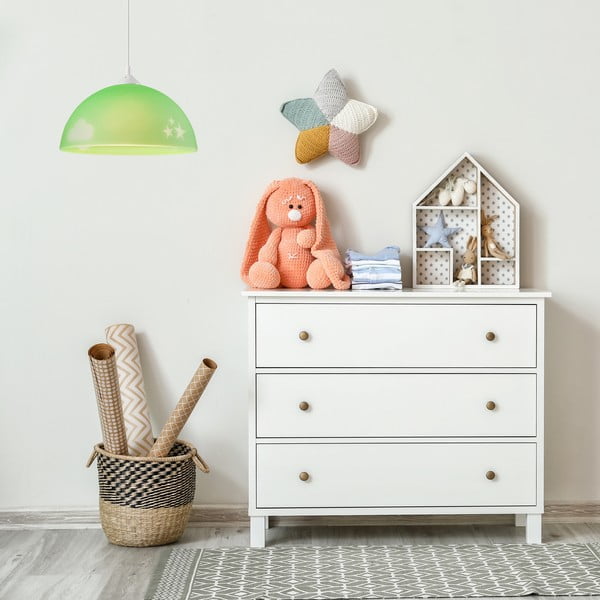 Lampada per bambini verde con paralume in vetro ø 30 cm Day & Night - LAMKUR-image-2