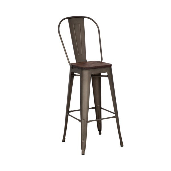 Set di 2 sedie da bar nere Detroit, altezza 115 cm - Mauro Ferretti-image-1