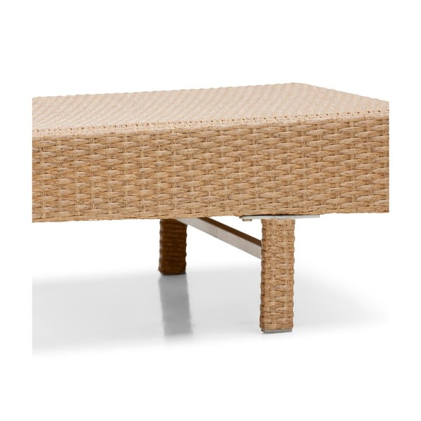 Lettino da giardino beige in rattan artificiale, lunghezza 200 cm Portugal - Bonami Essentials-image-3