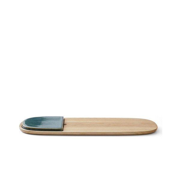 Tagliere in rovere con dettaglio verde Cibus - Bitz-image-1