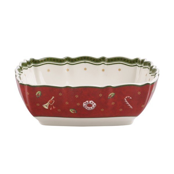 Ciotola da portata in porcellana rossa con motivo natalizio Villeroy & Boch, lunghezza 16 cm - Villeroy&Boch