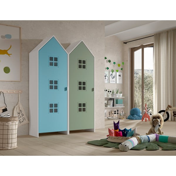 Armadio per bambini verde e azzurro 115x171,5 cm CASAMI BRUGES - Vipack-image-1