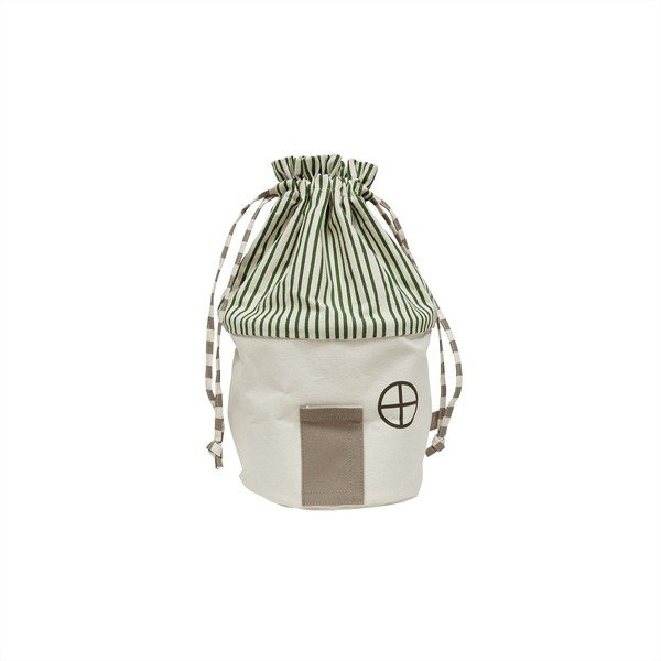 Cesta per giochi da bambino verde/color crema in tessuto ø 26x40 cm Koya – OYOY Mini