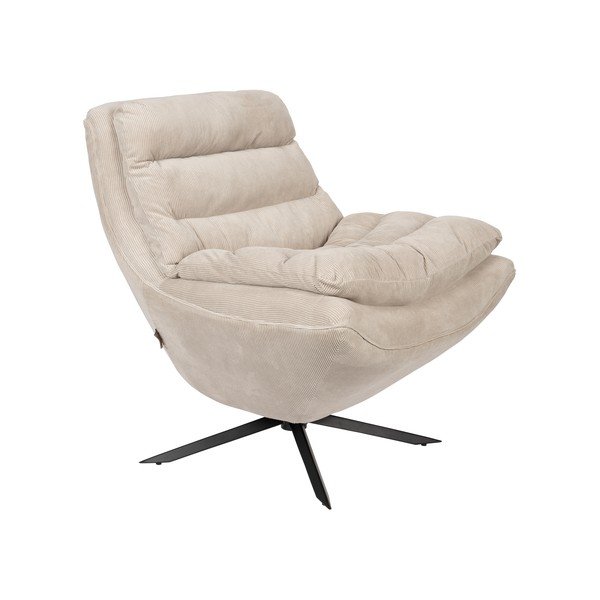 Poltrona in velluto bianco Vince - Dutchbone
