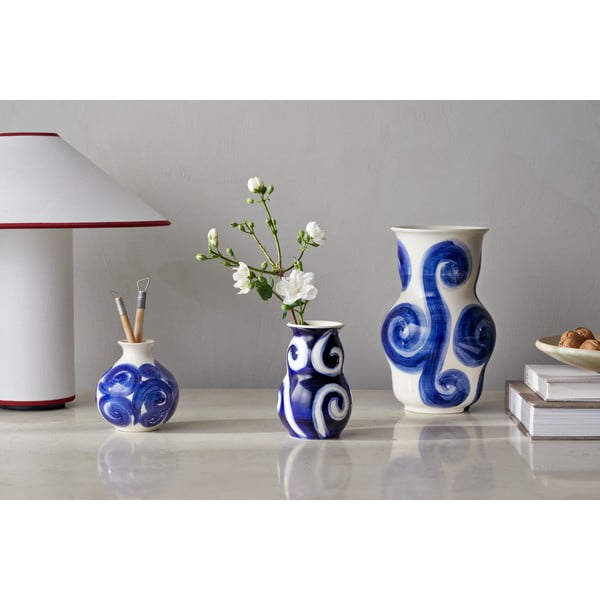 Vaso in gres blu dipinto a mano Tulle - Kähler Design-image-3