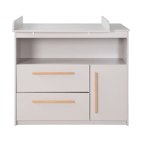 Cassettiera per bambini grigio chiaro con fasciatoio 107x98x75 cm Lea – Roba