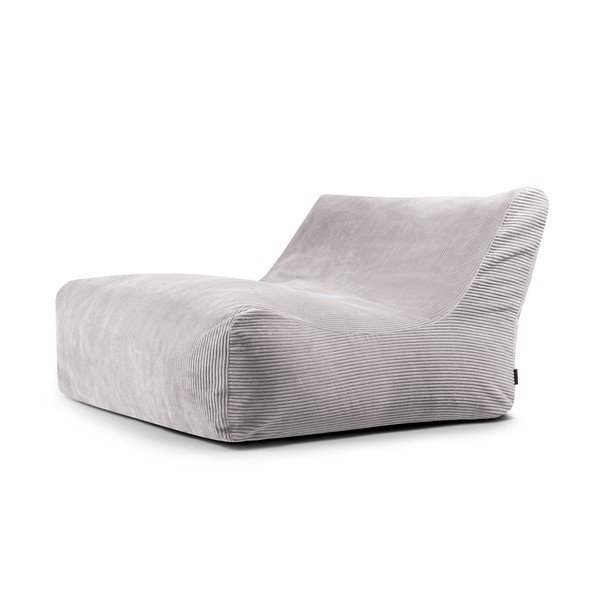 Puof a sacco grigio chiaro con rivestimento in velluto a coste Sofa Lounge – SLOWDOWN