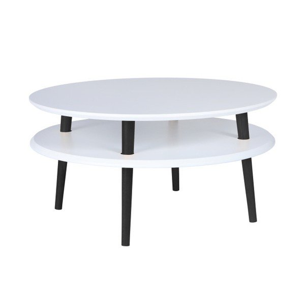Tavolino bianco con gambe nere UFO, Ø 70 cm - Ragaba