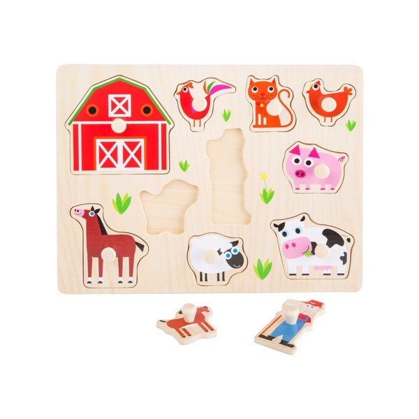 Puzzle a inserimento in legno Farm - Legler-image-1