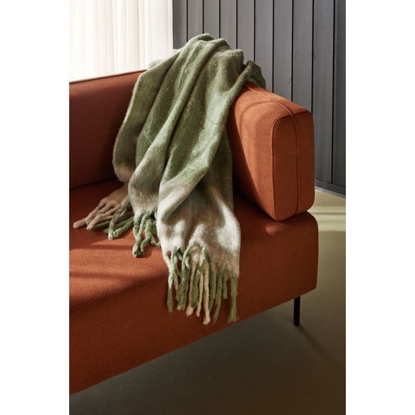 Coperta bianco-verde 200x140 cm Inlet - Hübsch-image-1