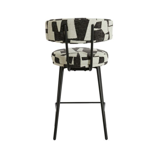 Sgabello da bar nero/color crema imbottito Harvie – Light & Living-image-4
