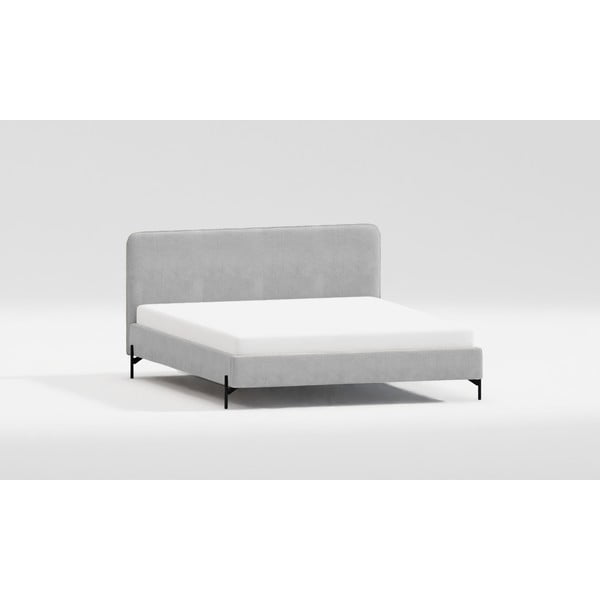 Letto matrimoniale imbottito grigio chiaro con griglia 200x200 cm Barker - Ropez-image-4